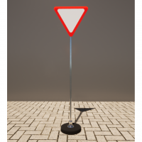 Знак дорожный "Уступите дорогу" 2.4 типоразмер 40 на стойке с основанием 3кг - fgospostavki.ru - Челябинск