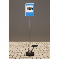 Знак дорожный "Место остановки автобуса" 5.16 типоразмер 40 на стойке с основанием 3кг - fgospostavki.ru - Челябинск