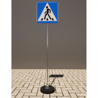 Знак дорожный "Пешеходный переход" 5.19.1 типоразмер 40 на стойке с основанием 3кг - fgospostavki.ru - Челябинск