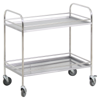 Столик процедурный с двумя полками и бортиками передвижной из нержавеющей стали - fgospostavki.ru - Челябинск