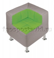 Пуф угловой со спинкой  на хромированных ножках - fgospostavki.ru - Челябинск