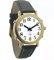 Часы для слабовидящих людей с белым циферблатом на кожаном ремешке - fgospostavki.ru - Челябинск