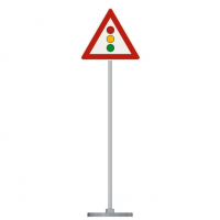 Знак дорожный "Светофорное регулирование" 1.8 типоразмер 40 на стойке с основанием 3кг - fgospostavki.ru - Челябинск