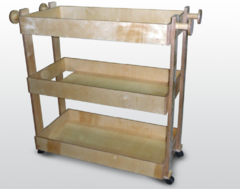 Тележка для спортинвентаря и игрушек (3 полки) 115х50х90см (фанера лак) - fgospostavki.ru - Челябинск