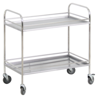 Столик процедурный с двумя полками и бортиками передвижной из нержавеющей стали - fgospostavki.ru - Челябинск