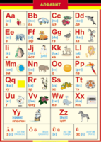 Таблица "Грамматика немецкого языка. Немецкий алфавит в картинках (с транскрипцией)" (100х140 сантиметров, винил) - fgospostavki.ru - Челябинск