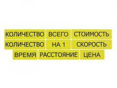 Набор магнитных карточек "Опорные слова к задачам" (желтый) - fgospostavki.ru - Челябинск