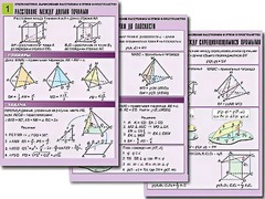 Комплект таблиц по геометрии "Стереометрия. Вычисление расстояний и углов в пространстве" (8 таблиц, А1, ламинированные) - fgospostavki.ru - Челябинск
