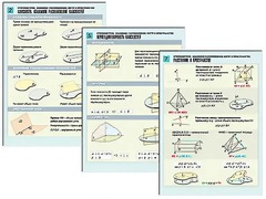 Комплект таблиц по геометрии "Стереометрия. Взаимное расположение фигур в пространстве" раздаточные (цветные, ламинированные, А4, 8 штук) - fgospostavki.ru - Челябинск