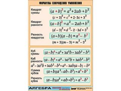 Таблица демонстрационная "Формулы сокращения умножения" (винил 100*140) - fgospostavki.ru - Челябинск