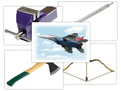 Набор предметных картинок "Оружие, военная техника. Инструменты" (48 штук, А4, с магнитами) - fgospostavki.ru - Челябинск