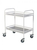 Столик процедурный передвижной металлический с двумя полками из нержавеющей стали с бортиками - fgospostavki.ru - Челябинск