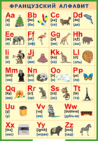 Таблица "Французский алфавит в картинках (с транскрипцией)" (100х140 сантиметров, винил) - fgospostavki.ru - Челябинск
