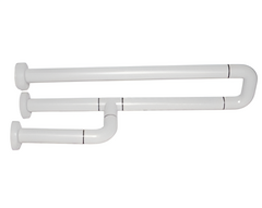 Поручень неоткидной трёхопорный с антибактериальным покрытием (белый) - fgospostavki.ru - Челябинск