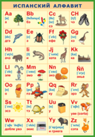 Таблица "Испанский алфавит в картинках (с транскрипцией)" (100х140 сантиметров, винил) - fgospostavki.ru - Челябинск