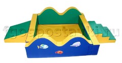 Сухой бассейн "Волна-1" 1,5х1,5м с аппликацией лестницой и скатом - fgospostavki.ru - Челябинск