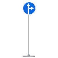 Знак дорожный " Движение прямо или направо" 4.1.4 типоразмер 40 на стойке с основанием 3кг - fgospostavki.ru - Челябинск