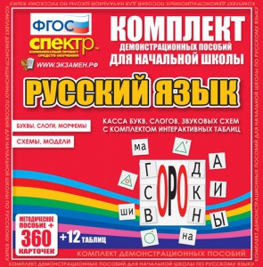 Динамические раздаточные пособия. Русский язык (комплект демонстрационных материалов). Касса букв, слогов, звуковых схем с набором интерактивных таблиц. - fgospostavki.ru - Челябинск