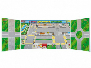 Доска магнитно-маркерная комбинированная, панорамная, трехэлементная "Азбука дорожного движения" - fgospostavki.ru - Челябинск