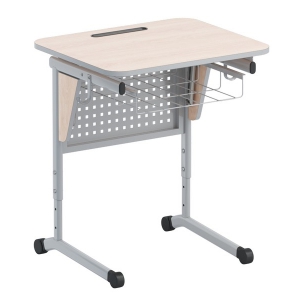 Стол ученический одноместный с перфорированной панелью, наклоном столешницы (0-24°) и корзиной - fgospostavki.ru - Челябинск
