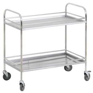 Столик процедурный с двумя полками и бортиками передвижной из нержавеющей стали - fgospostavki.ru - Челябинск