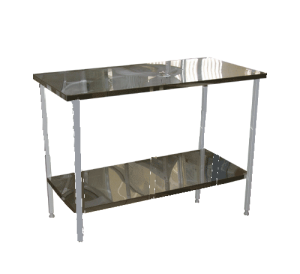 Стол на металлическом каркасе с полкой 600*1500*750(900) - fgospostavki.ru - Челябинск