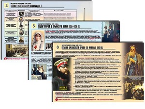 Комплект таблиц по истории "История России XIX в." раздаточные (цветные, ламинированные, А4, 10 штук) - fgospostavki.ru - Челябинск