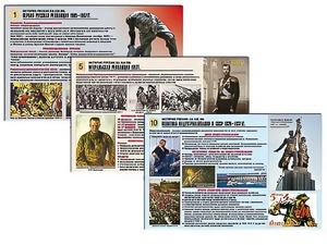 Комплект таблиц по истории "История России XX - XXI вв." раздаточные (цветные, ламинированные, А4, 12 штук) - fgospostavki.ru - Челябинск