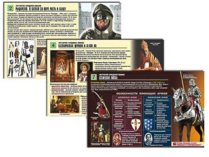 Комплект таблиц по истории "История средних веков" раздаточные (цветные, ламинированные, А4, 8 штук) - fgospostavki.ru - Челябинск