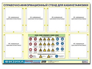 Стенд информационный "Правила техники безопасности в кабинете физики" (80х110, 6 карманов) - fgospostavki.ru - Челябинск