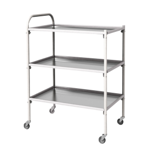 Столик инструментальный передвижной металлический с тремя полками (импортные колеса) - fgospostavki.ru - Челябинск