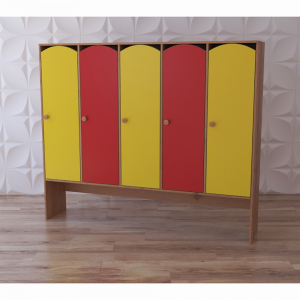 Шкаф 5-секционный с нишей под скамью "Яркое детство" - fgospostavki.ru - Челябинск