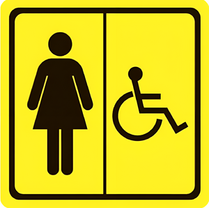 Тактильный знак (туалет для инвалидов Ж) 100х100 - fgospostavki.ru - Челябинск