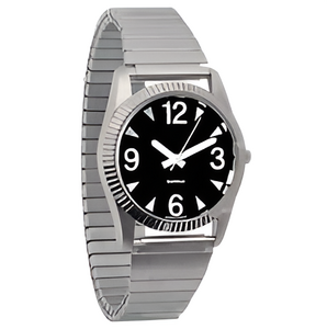 Часы мужские с черным циферблатом на растягивающемся ремешке - fgospostavki.ru - Челябинск