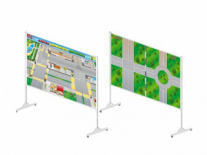 Доска магнитно-маркерная двухсторонняя "Азбука дорожного движения" на стойках (разборная) - fgospostavki.ru - Челябинск