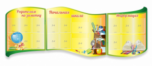 Стенд "Начальная школа" резной из 3-х частей - fgospostavki.ru - Челябинск