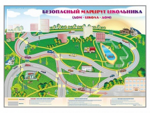 Магнитно-маркерная доска "Безопасный маршрут школьника (дом – школа – дом)" с комплектом тематических магнитов - fgospostavki.ru - Челябинск