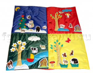 Дидактический коврик "Времена года" с дополнительными аппликациями животных - fgospostavki.ru - Челябинск