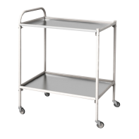 Столик процедурный передвижной с двумя полками металлический из стекла и нержавеющей стали - fgospostavki.ru - Челябинск