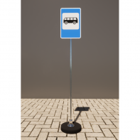 Знак дорожный "Место остановки автобуса" 5.16 типоразмер 40 на стойке с основанием 3кг - fgospostavki.ru - Челябинск