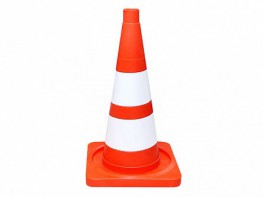 Сигнальный дорожный конус (мягкий, с двумя белыми полосами) - fgospostavki.ru - Челябинск