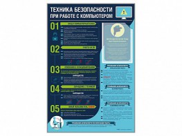 Стенд-уголок "Техника безопасности при работе на компьютере в общеобразовательных учреждениях" - fgospostavki.ru - Челябинск