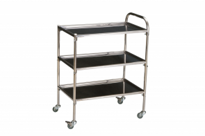 Столик инструментальный передвижной из нержавеющей стали с тремя полками (импортные колеса) - fgospostavki.ru - Челябинск