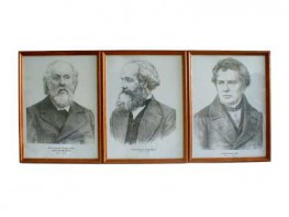 Портреты выдающихся физиков (деревянная рамка, под стеклом) - fgospostavki.ru - Челябинск