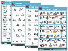 Комплект таблиц "Русский алфавит" (4 таблицы, формат А1, матовое ламинирование) - fgospostavki.ru - Челябинск
