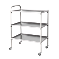 Столик инструментальный передвижной металлический с тремя полками (импортные колеса) - fgospostavki.ru - Челябинск