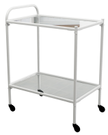 Столик процедурный передвижной металлический с двумя полками из стекла колеса мебельные - fgospostavki.ru - Челябинск