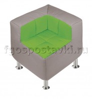 Пуф угловой со спинкой  на хромированных ножках - fgospostavki.ru - Челябинск