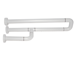 Поручень неоткидной трёхопорный с антибактериальным покрытием (белый) - fgospostavki.ru - Челябинск
