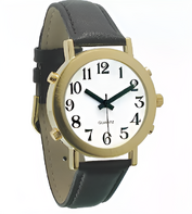 Часы для слабовидящих людей с белым циферблатом на кожаном ремешке - fgospostavki.ru - Челябинск